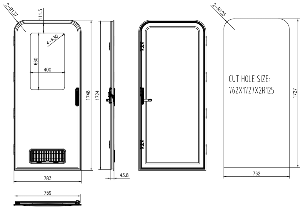 Caravan Door Dimensions Radius Top 762x1727 1